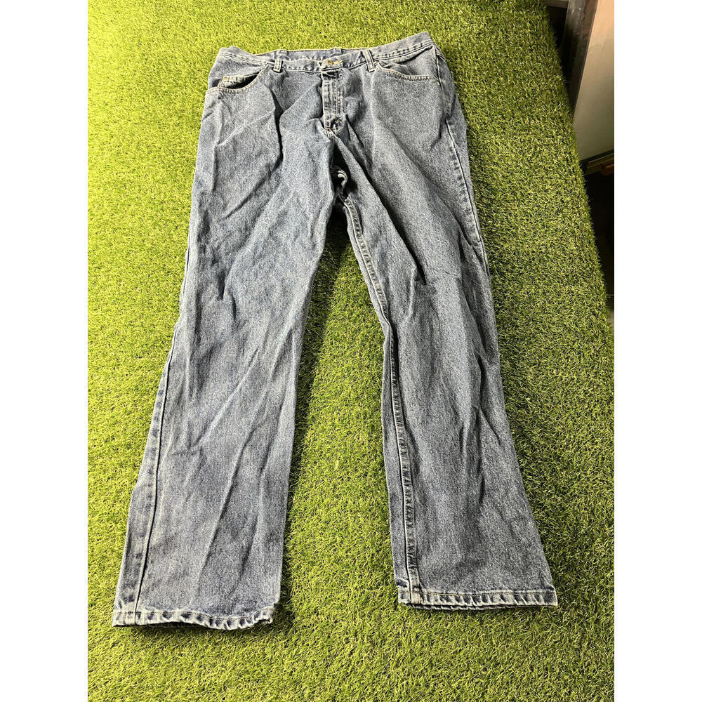 Vintage Wranglers Light Blue Denim Jeans with Distressed‎ Work 37x31